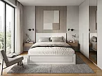 Кровать Манхэттен без обивки белый аляска, айс 06 без П/М 1800x2000, без ортопедического основания, изголовье жесткое