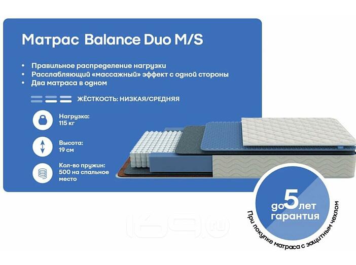 Матрас пружинный Original Balance Duo M/S нагрузка до 115 кг 900x2000
