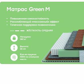 Матрас пружинный Dream Green M нагрузка до 140 кг 800x2000