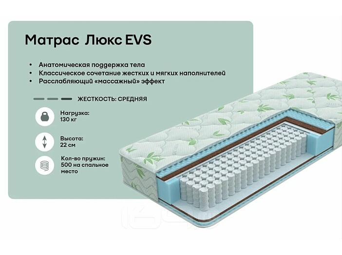 Матрас пружинный Classic Люкс EVS нагрузка до 130 кг 1800x2000