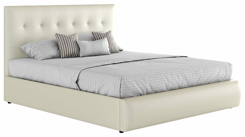 Мягкая интерьерная кровать Селеста 1200 БПМ экокожа Белый 19791₽