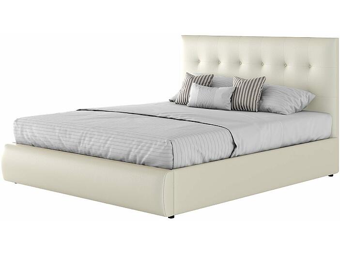 Мягкая интерьерная кровать "Селеста" 1400, БП/М, экокожа, Белый
