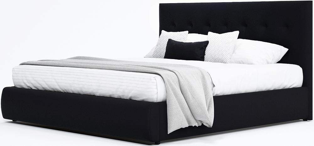 Мягкая интерьерная кровать Селеста 1400, БП/М, ткань, Черный мягкая интерьерная кровать селеста 1400 бп м экокожа капучино