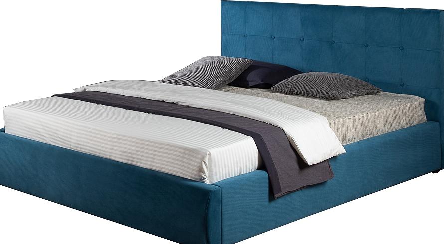 Мягкая интерьерная кровать Селеста 1400, БП/М, ткань, Синий мягкая интерьерная кровать селеста 1600 п м ткань синий