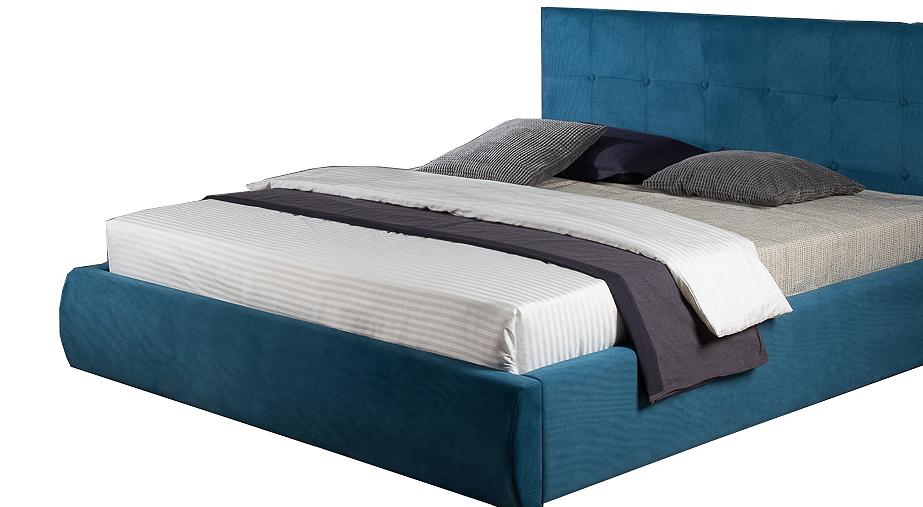 Мягкая интерьерная кровать Селеста 1400, БП/М, ткань, Синий 
