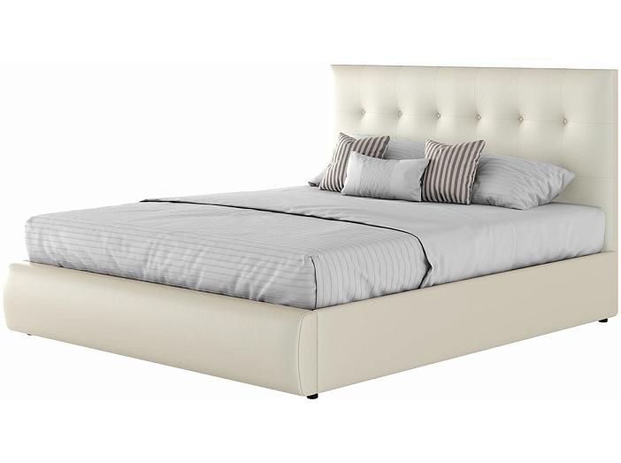 Мягкая интерьерная кровать "Селеста" 1400, П/М, экокожа, Белый