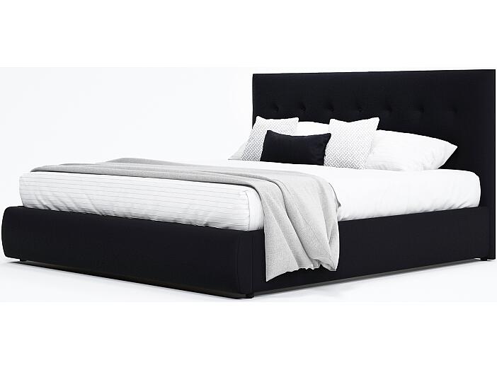 Мягкая интерьерная кровать "Селеста" 1400, П/М, ткань, Черный