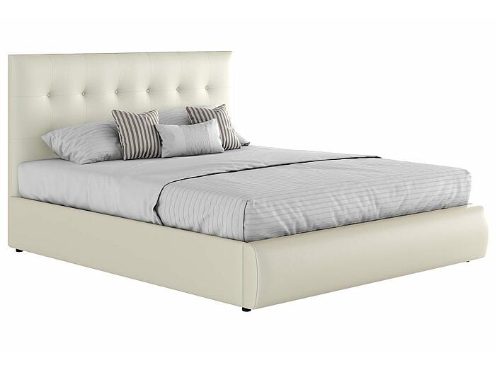 Мягкая интерьерная кровать "Селеста" 1600, БП/М, экокожа, Белый