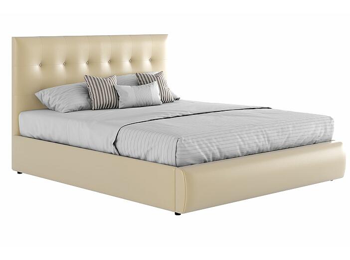 Мягкая интерьерная кровать "Селеста" 1600, БП/М, экокожа, Бежевый