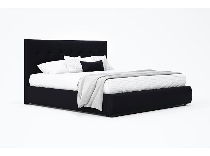 Мягкая интерьерная кровать "Селеста" 1600, БП/М, ткань, Черный