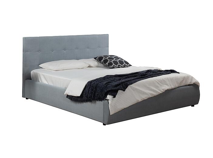 Мягкая интерьерная кровать "Селеста" 1600, БП/М, ткань, Серый