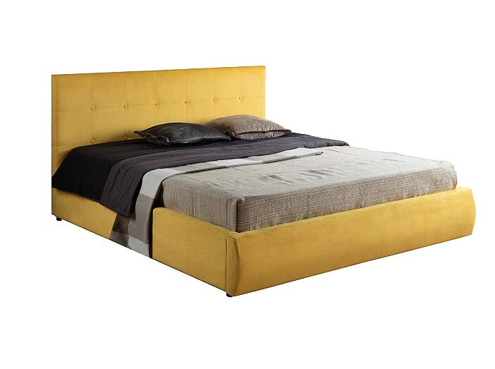Мягкая интерьерная кровать "Селеста" 1600, БП/М, ткань, Жёлтый
