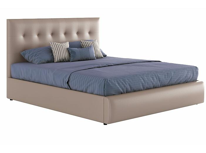 Мягкая интерьерная кровать "Селеста" 1600, П/М, экокожа, Капучино