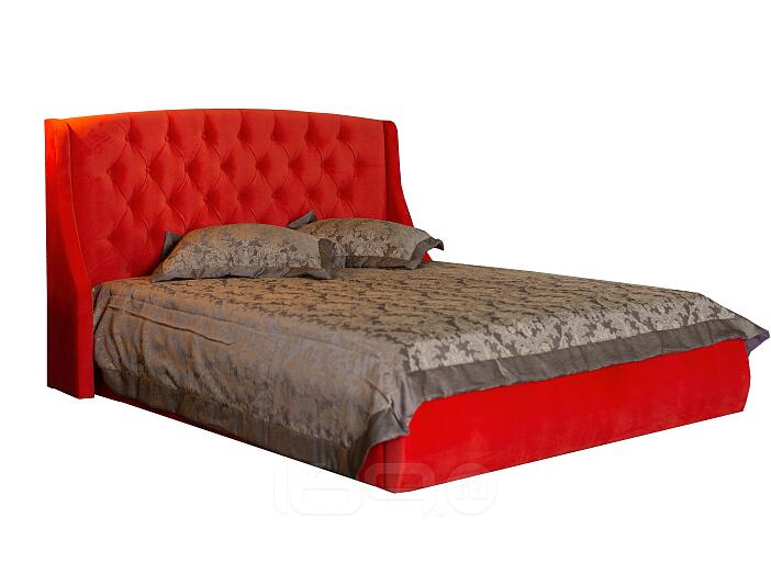 Мягкая интерьерная кровать "Стефани" 1400, П/М, ткань, Оранжевый