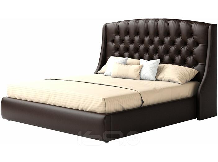 Мягкая интерьерная кровать "Стефани" 1400,БП/М, экокожа, Венге