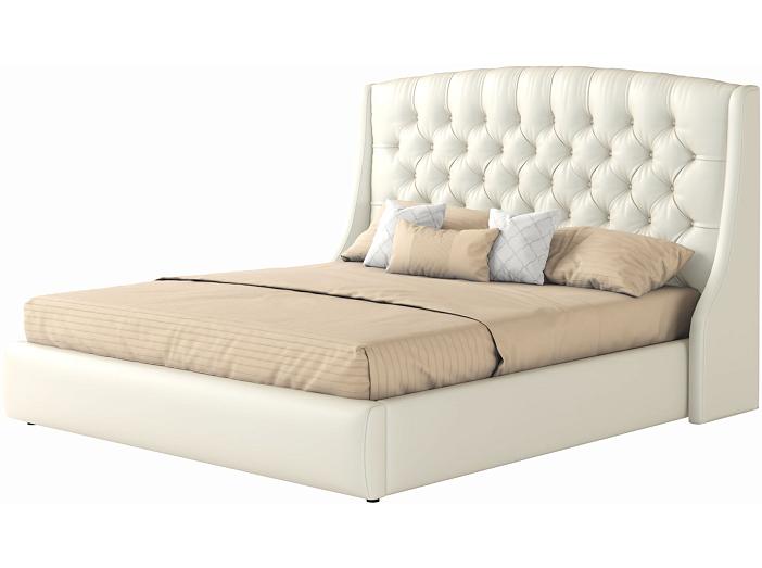 Мягкая интерьерная кровать "Стефани" 1400,П/М, экокожа, Белый