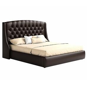 Мягкая интерьерная кровать "Стефани" 1600, П/М, экокожа, Венге