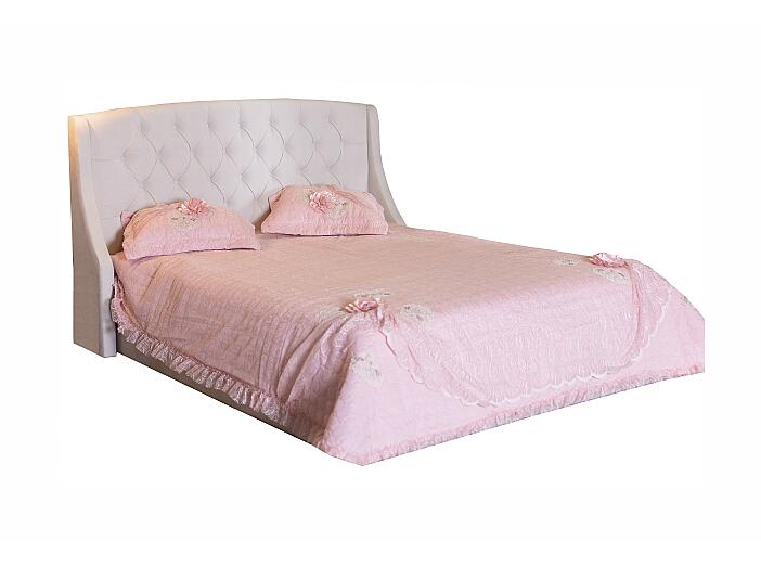 Мягкая интерьерная кровать "Стефани" 1600, П/М, ткань, Бежевый