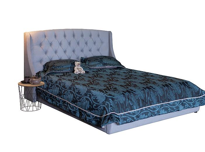 Мягкая интерьерная кровать "Стефани" 1800, БП/М, ткань, Серый