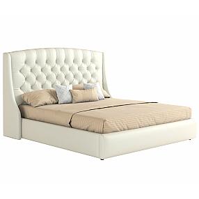 Мягкая интерьерная кровать "Стефани" 1800, П/М, экокожа, Белый
