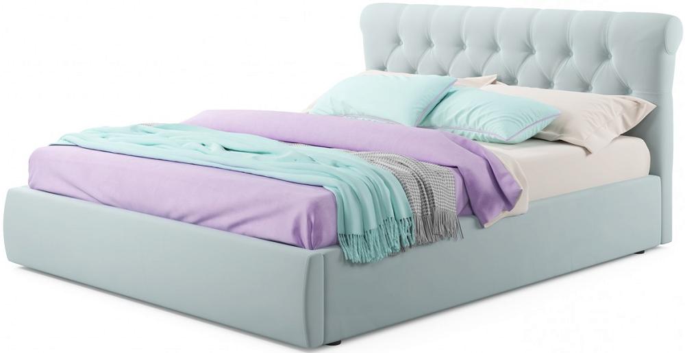 Мягкая кровать Ameli 1400 мята пастель с подъемным механизмом мягкая кровать olivia 1800 мята пастель с подъемным механизмом