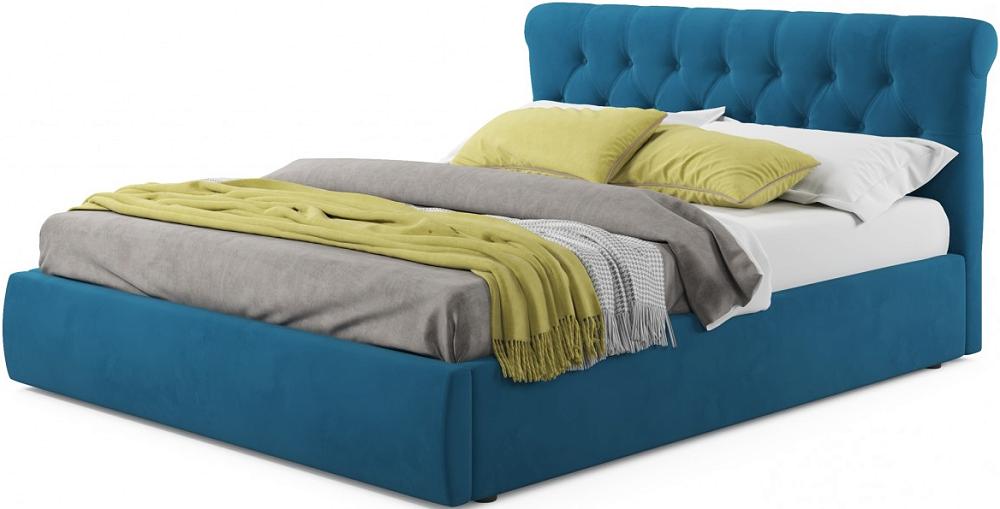Мягкая кровать Ameli 1400 синяя с подъемным механизмом мягкая кровать ameli 1600 желтая с подъемным механизмом
