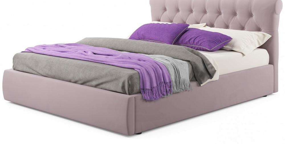 Мягкая кровать Ameli 1800 лиловая с подъемным механизмом
