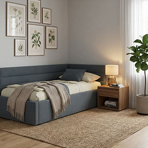 Кровать Aura велюр маренго С П/М 1200x2000, ортопедическое основание, изголовье мягкое