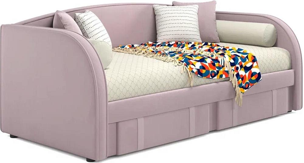 Мягкая кровать Elda 900 лиловая с ортопедическим основанием мягкая кровать ameli 1400 мята пастель с ортопедическим основанием