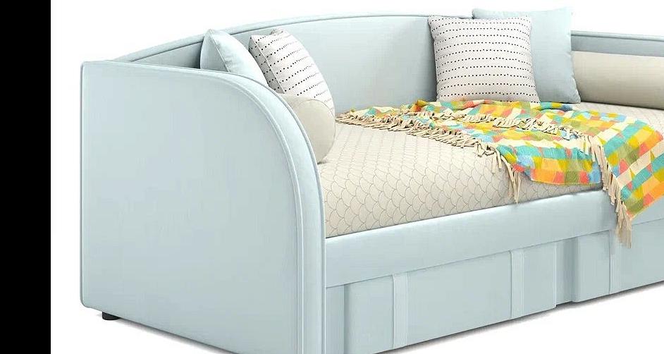 Мягкая кровать Elda 900 мята пастель с ортопедическим основанием мягкая интерьерная кровать селеста 1600 п м ткань мята пастель