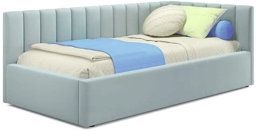 Мягкая кровать Milena 900 мята пастель с ортопедическим основанием мягкая кровать ameli 1400 синяя с ортопедическим основанием