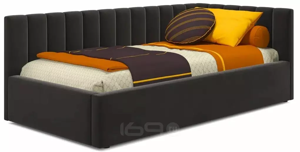 Мягкая кровать Milena 900 шоколад с ортопедическим основанием