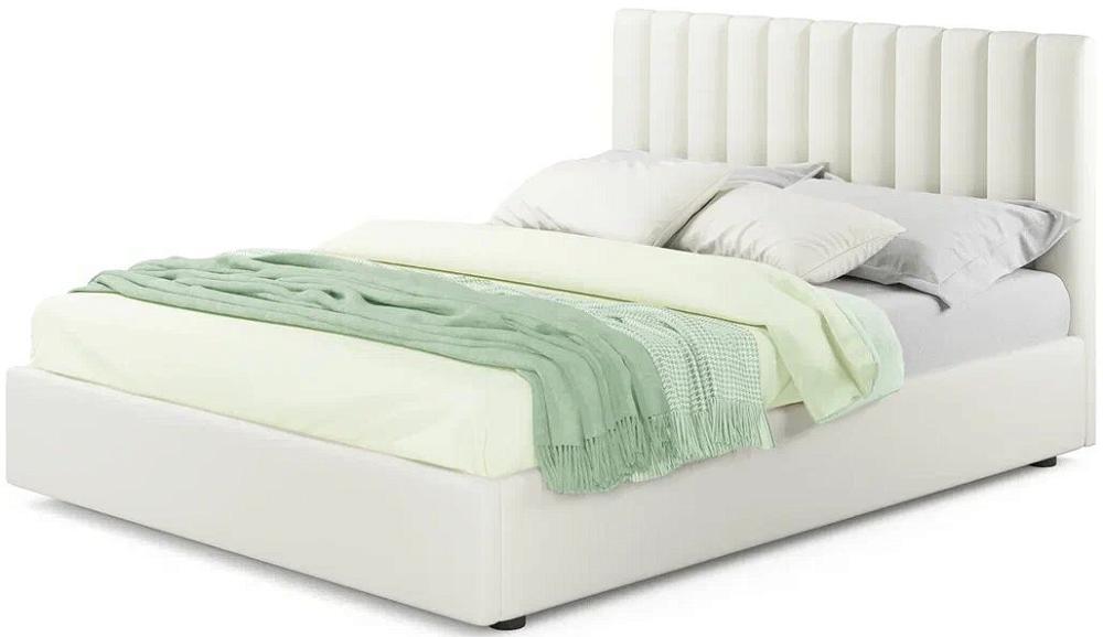 Мягкая кровать Olivia 1400 беж с подъемным механизмом растяжка спираль мягкая с погремушкойна кроватку коляску
