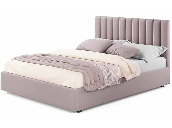 Мягкая кровать Olivia 1400 лиловая с подъемным механизмом