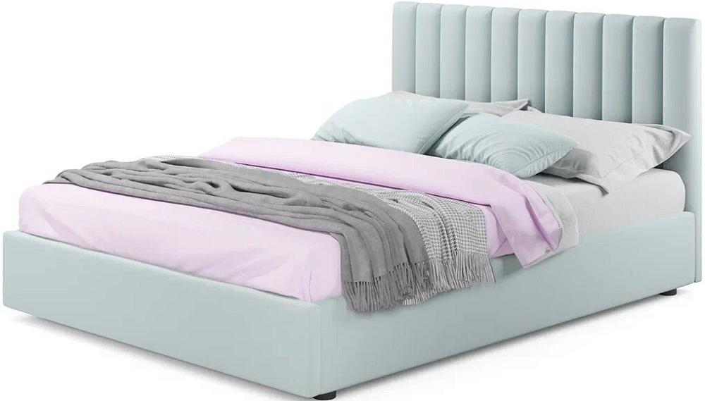 Мягкая кровать Olivia 1400 мята пастель с подъемным механизмом мягкая интерьерная кровать селеста 1600 п м ткань мята пастель