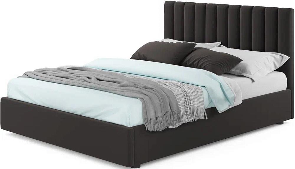 Мягкая кровать Olivia 1400 шоколад с подъемным механизмом мягкая кровать ameli 1600 синяя с подъемным механизмом