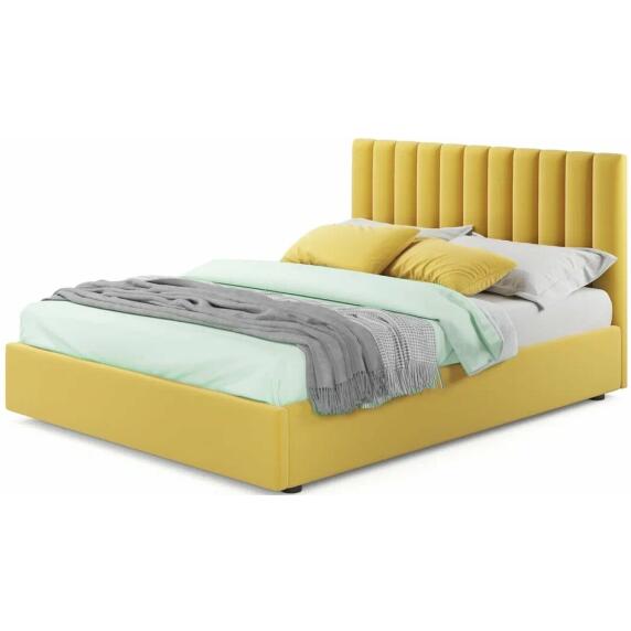 Мягкая кровать Olivia 1800 желтая с подъемным механизмом