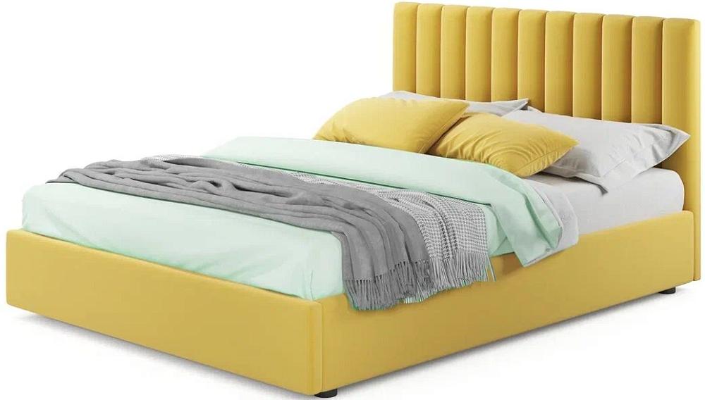 Мягкая кровать Olivia 1800 желтая с подъемным механизмом мягкая кровать ameli 1400 лиловая с подъемным механизмом