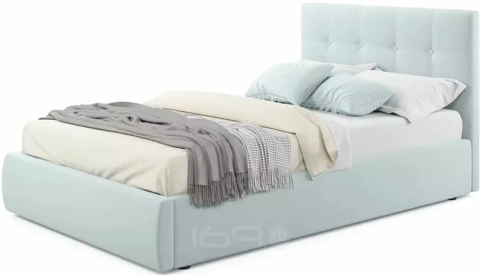 Мягкая интерьерная кровать "Селеста"  1200, П/М, ткань, Мята пастель
