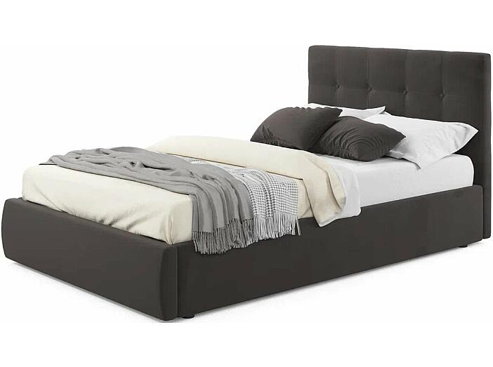 Мягкая интерьерная кровать "Селеста"  1200, П/М, ткань, Шоколад