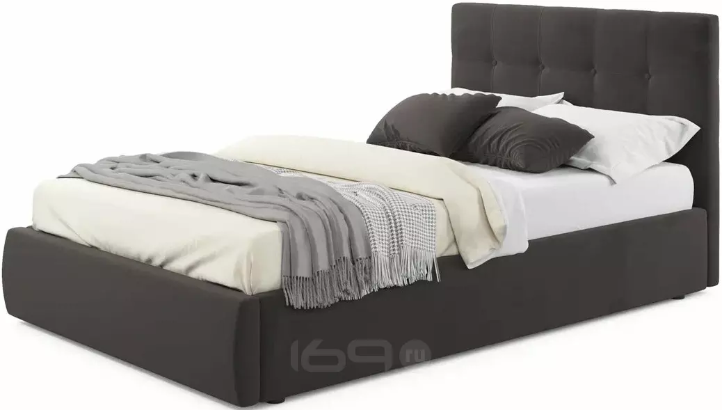 Мягкая интерьерная кровать "Селеста" 1200, П/М, ткань, Шоколад