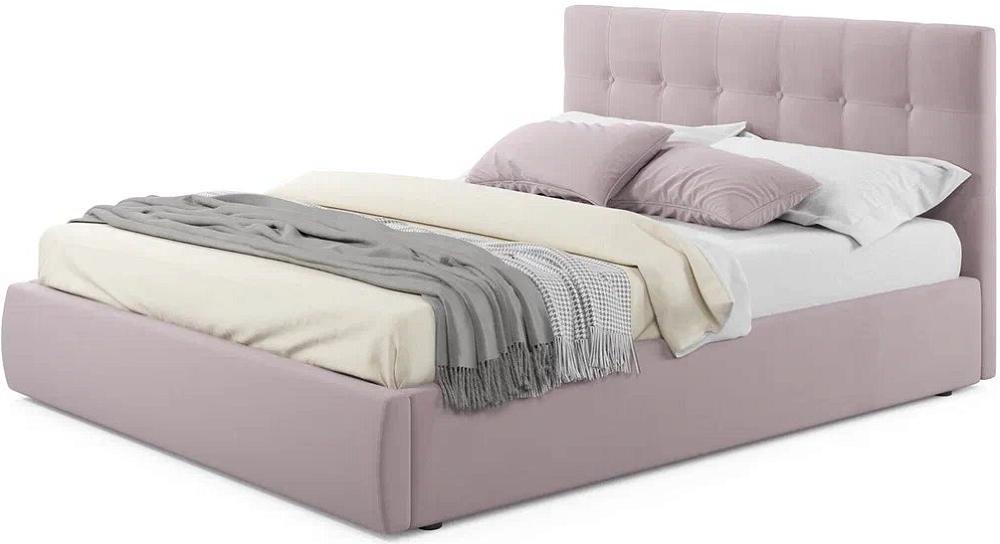 Мягкая интерьерная кровать Селеста  1400, П/М, ткань, Лиловая мягкая кровать milena 900 лиловая с подъемным механизмом