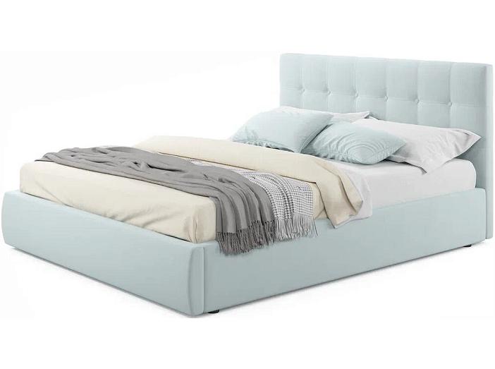 Мягкая интерьерная кровать "Селеста"  1400, П/М, ткань, Мята пастель