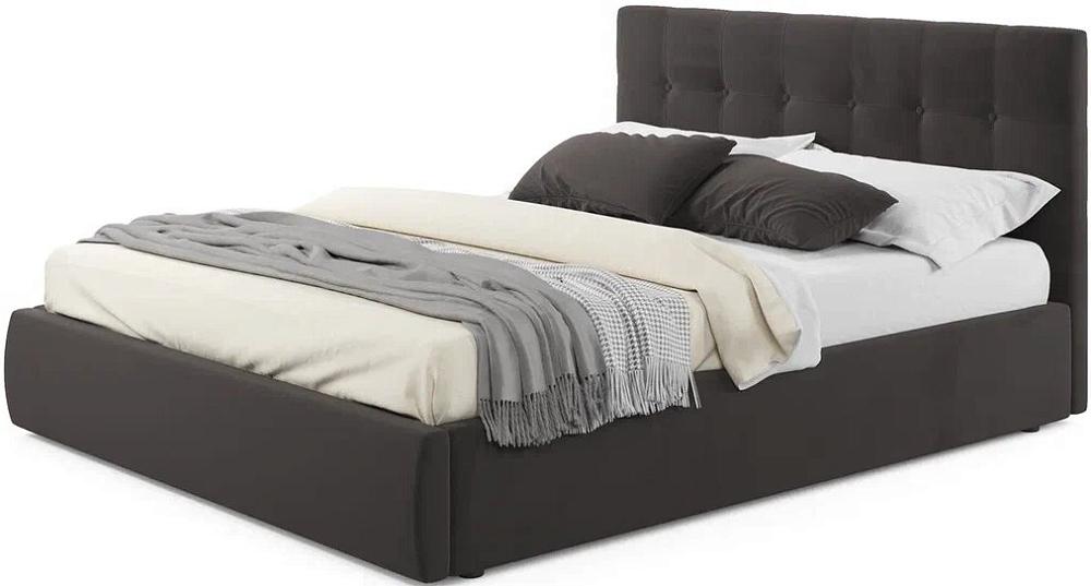 Мягкая интерьерная кровать Селеста  1400, П/М, ткань, Шоколад мягкая интерьерная кровать селеста 900 п м ткань синий