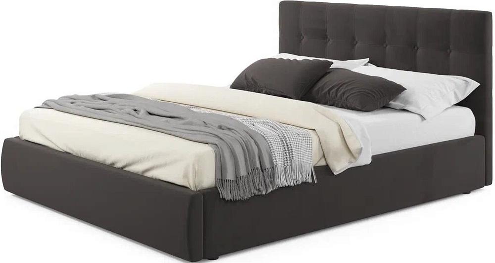 Мягкая интерьерная кровать Селеста  1600, П/М, ткань, Шоколад мягкая интерьерная кровать стефани 1400 п м ткань