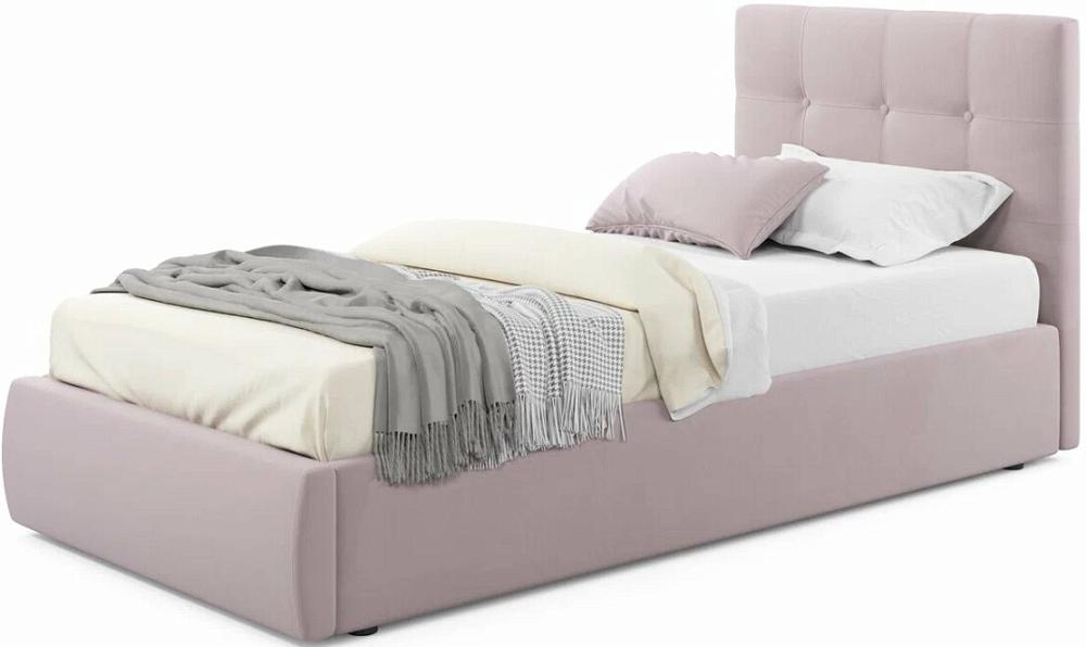 Мягкая интерьерная кровать Селеста  900, П/М, ткань, Лиловая мягкая кровать milena 900 лиловая с подъемным механизмом