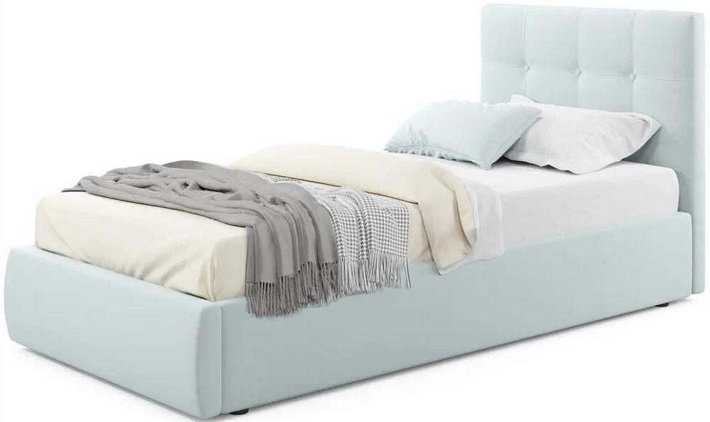 Мягкая интерьерная кровать Селеста  900, П/М, ткань, Мята пастель мягкая кровать olivia 1800 мята пастель с подъемным механизмом