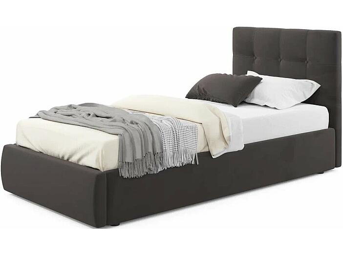 Мягкая интерьерная кровать "Селеста"  900, П/М, ткань, Шоколад