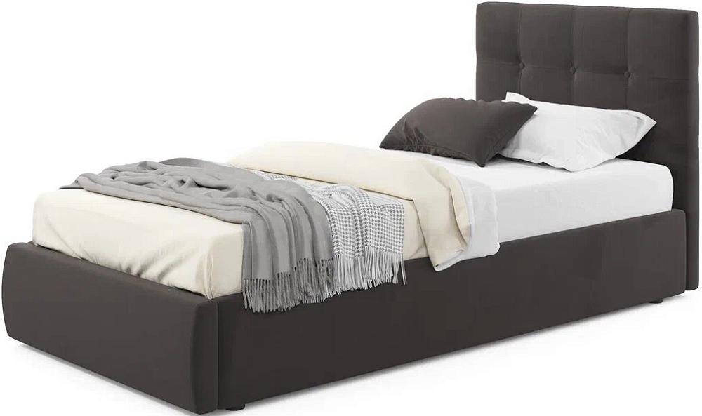 Мягкая интерьерная кровать Селеста  900, П/М, ткань, Шоколад мягкая интерьерная кровать селеста 1800 п м ткань серый