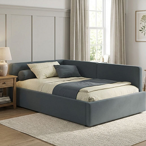 Кровать Kapri велюр маренго С П/М 1200x2000, ортопедическое основание, изголовье мягкое